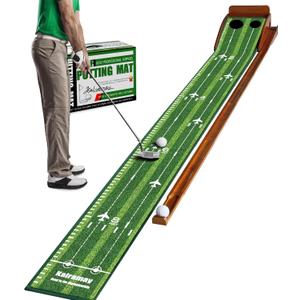 Putting Green Indoor Golf Putting Mat  Easy to Assemble with Automatic Ball Return, Wrinkle-Free Close to Real Green Speed, Suitable for Office, Recreation Room, Patio  Ideal Gift