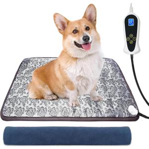 Cat Heating Pad, (1818 in) Pet Heating Pad for Cats Puppy Heated Dogs Blanket with Timer(1-24H),Waterproof Heated Cat Blanket with Chew Resistant Steel Cord