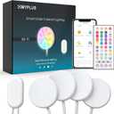 MYPLUS Smart Under Cabinet Lights, Ambiance Puck Lights Compatible with Alexa and Google Home,WiFi Controlled Dimmable and RGB Color Smart Lamp Fixture (7cm-4PCS)