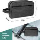 Travel Toiletry Bag - Durable Waterproof Material with Multi-Compartment Organization, Compact Size, Lightweight Portable Hanging Dopp Kit for Toiletries & Travel Accessories (black)