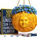 Fun & Unique Sun Face Hanging Planter Quirky Celestial Decor for Plant Lovers  Indoor Outdoor Flower Basket for Succulents & Small Plants  Decorative Garden Yard Art