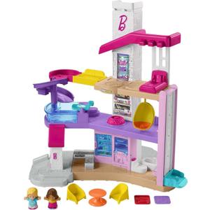 Fisher-Price Little People Barbie Toddler Toy Little DreamHouse Playset with Music Lights Sounds & 7 Pieces for Ages 18+ Months