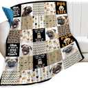 Pug Blanket Soft Cozy Dog Throw Blanket for Women Super Warm Fuzzy Fluffy Pug Dogs Lightweight Fleece Flannel Gifts Blankets for Kids Adults 50"X40"