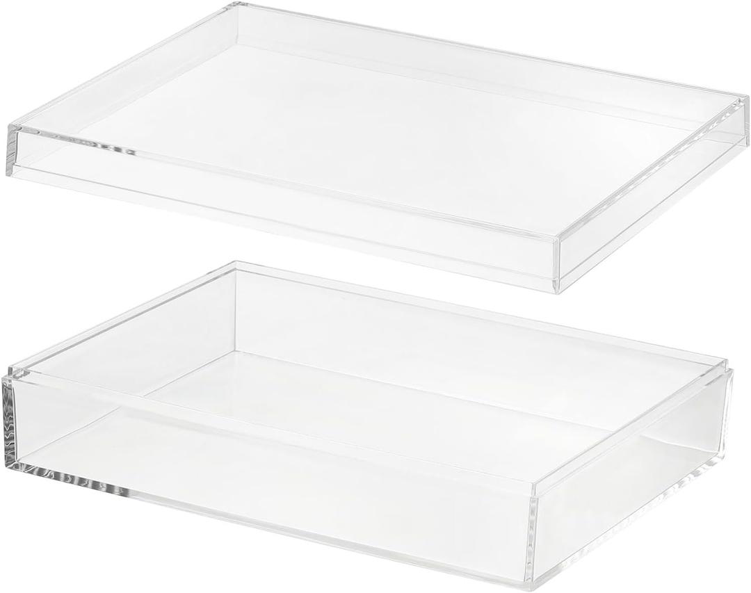 PATIKIL Acrylic Box with Lid 7.87" x 5.91" x 1.97", Clear Acrylic Display Boxes Plastic Square Cube Containers Storage Organizer for Candy Tiny Jewelry Artwork Display