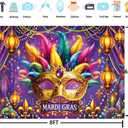 Mardi Gras Backdrop Carnival Masquerade Photography Background Mardi Gras Birthday Party Decoration Supplies (8x6FT240x180cm)