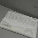 Wireless Keyboard and Mouse Combo with 7 Colored Backlits, Wrist Rest, Rechargeable Ergonomic Keyboard with Phone Holder, Silent Lighted Full Size Combo for Windows, Mac, PC, Laptop-Trueque (White)