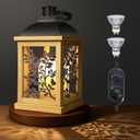 Candle Warmer Lamp, with Timer and 2 Bulbs Dimmer Farmhouse Lantern for Top-Down Adjustable Candle Warmer, Electric Lamp for Jar Candles, Auto Shut Off Home Decor Gift for Women (Handmade Wood)