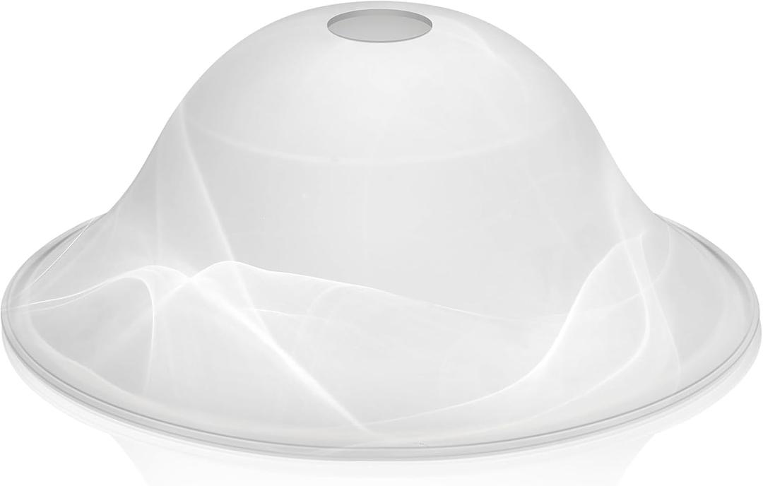 Huquary Lamp Glass Shades for Floor Lamp Elegant Cover Light Fixture Shade Light Fixture Replacement, Set Of 2 (9.5 x 4.2 x 1.63 Inch,Stylish White)