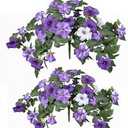 Lufstd Artificial Flowers for Outdoors, 2 PCS Faux Petunias Flowers Plants UV Resistant Silk for Porch Yard Garden Home Indoor Decor