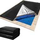 MR. COVER 21FT37FT Rectangle Pool Cover, Solar Covers for Above Ground Pools, Summer Pool Cover Protector with Cover Accessories, Round Hot Tub Cover Ideal for Waterproof and Dustproof (Black)