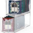 2 Pack Tea Bag Drawers Organizer  Clear Plastic Drawer Tea Bag Holder; Stackable & Portable, Wider Size, WellOrganized Storage for Tea Bags & Kitchen Essentials