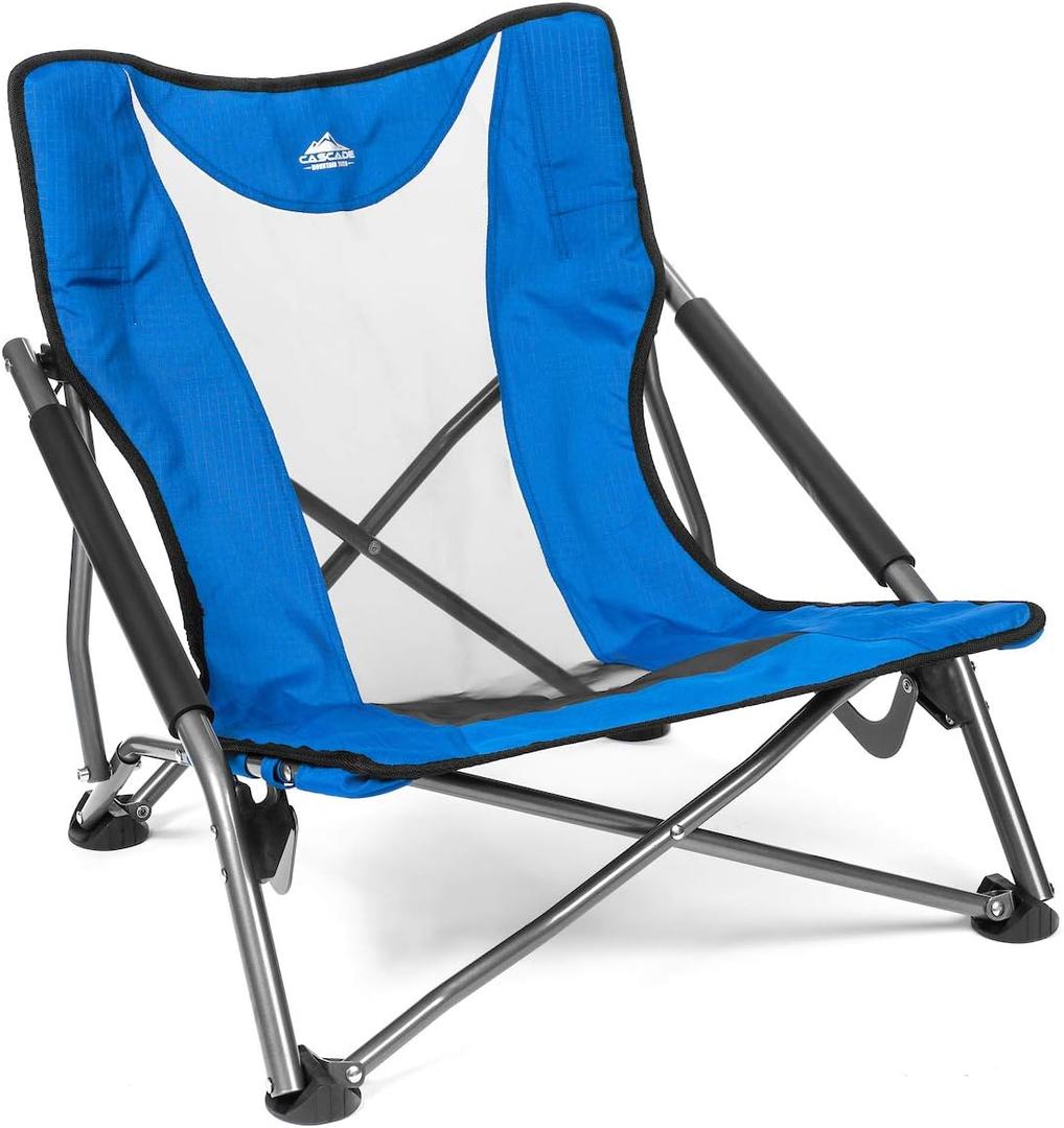 Cascade Mountain Tech Folding Camp Chair for Camping, Beach, Picnic, Barbqeues, Sporting Events with Carry Bag (Royal Blue)