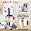 BI-DTOOL Electric Grain Mill Grinder 800g Stainless Steel Pulverizer 36000r/min High-speed Grain Mill 1800W Dry Material Grinding Machine 270 swingable Superfine powder for Home and Commercial