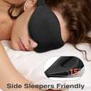 MABAO 2 Packs Sleep Mask for Side Sleeper, Eye Mask for Sleeping Women Men, 3D Contoured Cup No Eye Pressure 100% Light Blocking Sleeping Mask with Adjustable Strap Night Blindfold Flight, Nap, Black