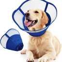 Allroaring Dog Cone Alternative, Soft Dog Cones for Large Dogs, Adjustable Doggie Recovery Cone Collar Comfy Pet Elizabethan Collars to Stop Licking for Wound Healing Care Spay Neuter, Blue (Large (Neck Girth: 13.3" - 17.3"))