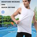WXUP HOPS Men’s Sleeveless Performance Workout Tank Top - Moisture-Wicking & Quick Dry Gym Muscle Shirt for Running Fitness Basketball Outdoor Sports (White1, S)