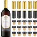Wine Sealer for Wine Bottles - 50 pcs Wine Bottle Resealer Kit for Cruise with PVC Heat Shrink Capsules, T-Shape Wine Bottle Cork Stopper with Black Plastic Top for Making Cellars and Home Use