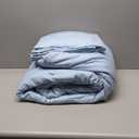 CozyLux Queen Comforter Set Light Blue Seersucker 7 Pieces Bed in a Bag Queen Comforter Set with Sheets Luxury Soft Bedding Set with Down Alternative Comforter, Sheets, Pillowcases & Shams All Seasons