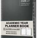 Dunwell 2026-2027 Academic Year Planner 8.5x11, July 2026 to June 2027, Weekly Monthly Agenda with Laminated Tabs, Daily Professional Organizer, Notes (Charcoal Gray)