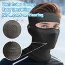 Open-top Balaclava: Ski/Motorcycle Mask, cold weather face cover (Brown)