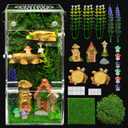 Jumping Spider Enclosure Kit,Escape Proof Reptile Tank,Praying Mantis Terrariums,Transparent Acrylic Complete Bug Habitat,Arboreal Tarantula Cribs Cage,Insect Starter Container,Critter Keeper
