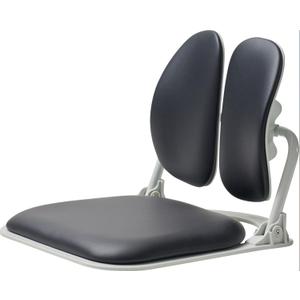 Made in Korea Dual-Backrests Ergonomic Floor Chair With Back Support - Meditation, Gaming, Reading Chair for Adults, Foldable (Black Leather)