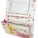 Zreal Cute Server Book for Waitress, Waiter Book with Zipper and Magnetic Pocket, Serving Book for Waitstaff in Restaurants, Leather Waitstaff Organizer Fits Server Aprons(Watercolor Floral)