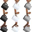 3 Pack Wood Coffee Mug Wall Rack with 9 Hooks Wall Mount Coffee Cup Holder Wooden Espresso Cup Holder Tree Brown Mug Stand Display Wall Mounted Cup Drying Rack for Kitchen Cafe