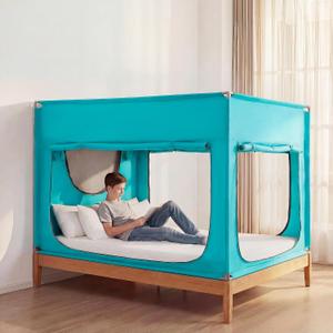 ANC POP Portable Bed Tent, Blackout Privacy Canopy with 3 Doors & Breathable Mesh, Large Space for Adults, Indoor Sleeping Shelter for Dorms/Shared Rooms