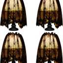 Mudder 4 Pieces 20 x 60 Inch Halloween Lamp Shade Cover Black Lace Lampshade Cover with Ribbon Halloween Spider Web Lampshade for Festive Party Decor Indoor Decor Supplies