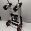 Aluminum 3-in-1 Folding Hand Truck, 500Lbs Heavy Duty Dolly Cart with 2 Large 6-Inch Quiet Rubber Wheels, 2 360 Swivel Wheels, 2 Bungee Cords, Portable Dolly for Home, Office, Warehouse, Packages