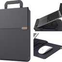 Nillkin Upgraded 13-14 Inch Laptop Sleeve Case for MacBook/Dell/HP/Lenovo/Asus, Unique Slim Travel Computer Bag with Adjustable Stand & Mouse Pad, Magnetic Handle, PU Leather, Black