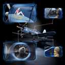 Volantexrc Brushless RC Planes, 4 Channel F4U Corsair RTF RC Airplane Fighter, 6-Axis Gyro wiih 3 Flight Modes, One-Key Aerobatic, Wingspan 500mm Fuselage 396mm, with 3 Batteries, Ideal Park Flyer, 19.69 x 3.94 x 15.75 inches