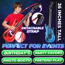 Bedwina Inflatable Guitars - (pack Of 6) 36-inch Colorful Blow Up Guitar With Strap, Party Favors, DJ-props, Photo-booth, Birthdays, Rock Star, Rock And Roll Party Decorations, 80s 90s Party Supplies