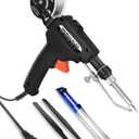 Soldering Iron Kit, NEWACALOX Soldering Gun Automatic Hand-held Solder gun Iron Kit Welding Tool, Desoldering Pump, Tweezers for Circuit Board, Home DIY, Electronic Repair (Black)