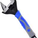 10-inch Wide Mouth Adjustable Wrench - Wide Opening,Black Oxide Finish,CR-V Steel, SAE and Metric Scale Marked, Ergonomic Grip