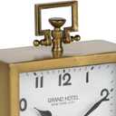 NIKKY HOME Small Gold Table Clock, Silent Non-Ticking Classic Battery Operated Decorative Mantel Desk Shelf Clock for Living Room Decor