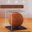 Fitense Basketball Display Case Acrylic Clear, UV Protected Basketball Stand Box Full Size with Solid Wood Base, Soccer Display for Autographed Standard NBA WNBA Ball Memorabilia Keepsake, Ideal Gift