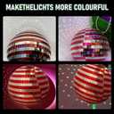 Mirror Disco Ball, 8 Inch Red and Sliver Hanging Party Disco Ball, Big Party Decorations Reflective Mirror Balls for Christmas Dance Floor, Birthday, Wedding, DJ, and Home Stage Dcor