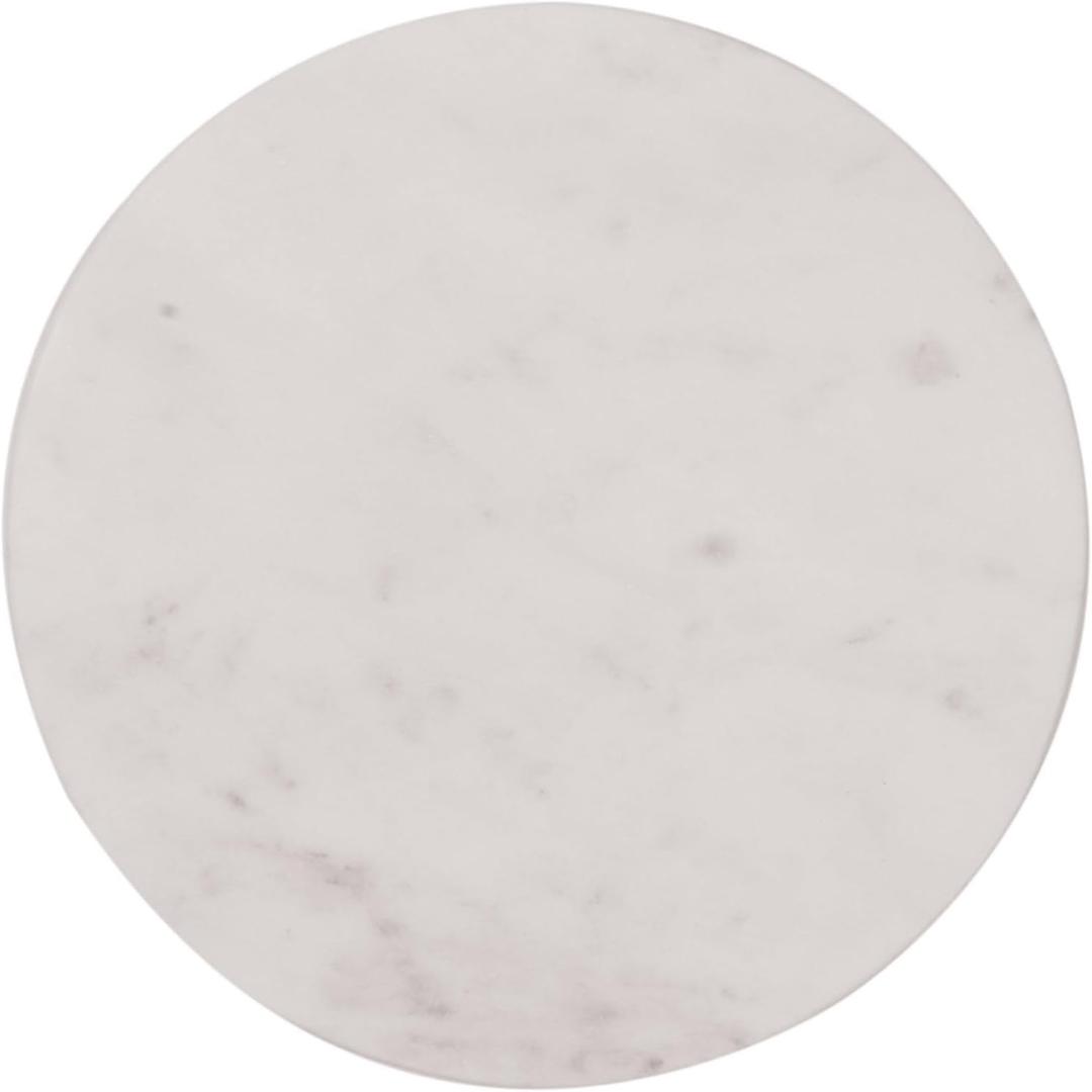 Round Marble Cheese/Cutting Board (8"L x 8"W, White)