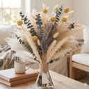 Dried Pampas Grass Bouquet  Boho Pampas Grass Decor for Home, Vase Fillers & Wedding  Natural Dried Flowers, Tall Pampas Grass for Floor Vase, Coastal, Scandinavian & Boho Room Decor (No Vase)