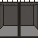 Replacement Gazebo Mosquito Netting 10x12FT, Universal Outdoor Pergola 4-Panel Patio Screen Walls with Zipper (Mosquito Netting ONLY, Black)