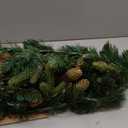 National Tree Company 9 ft Pre-Lit Carolina Pine Artificial Christmas Garland, Christmas Decoration with Pinecones, 100 Warm White LED Lights, 240 Tips, Timer, Green