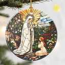 Christmas Ornaments, Dodosky 2.8in Ceramic Religious Xmas Decor, Christmas Tree Ornaments, Xmas Decorations for Tree, Holiday Ornament, Catholic Home Decor, Gift Ideas, Faith Gift for Christian (Virgin Mary D)