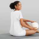 baleaf Women's Workout Tops Short Sleeve Loose Fit Yoga Athletic Shirts Lightweight Moisture Wicking Running Top (White, XL)