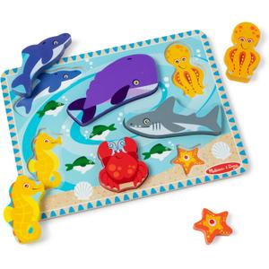 Melissa & Doug Sea Creatures Ocean Wooden Chunky Puzzle  7 Pieces