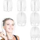 Loopeer 6 Pcs Makeup Protector Hood, Washable Light Airy Nylon Chiffon Face Cover, Protects Hair and Make up While Getting Dressed Zipper Closure Reusable Cosmetic Mask for Women Beauty Wedding(White)