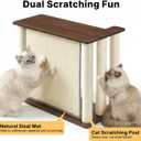 Veehoo Couch Protector from Cat Claws, Couch End Table with Cat Scratch Panel and Scratching Posts, Pet Corner Sofa Side Table Scratcher, Back Walnut, Left