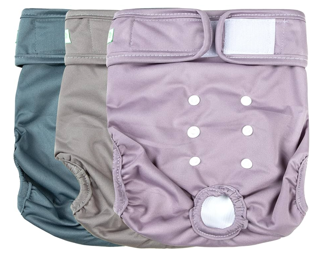 wegreeco Washable Reusable Premium Dog Diapers, Pack of 3, Small Dog Puppy & Doggy Diapers Female, Dog Period Panties Diapers Female in Heat Large
