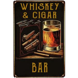  Bar Metal Poster 8X12 Inch Vintage Smoking Lounge Decor Ideal For Man Cave Coffee Bar Rustic Pub Atmosphere Living Room Decor Chalkboard